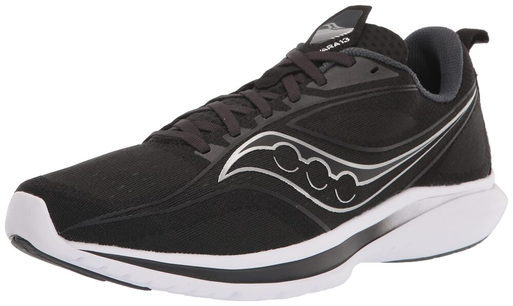 Saucony Men's Kinvara 13 Running Shoe, Black/Silver, 10